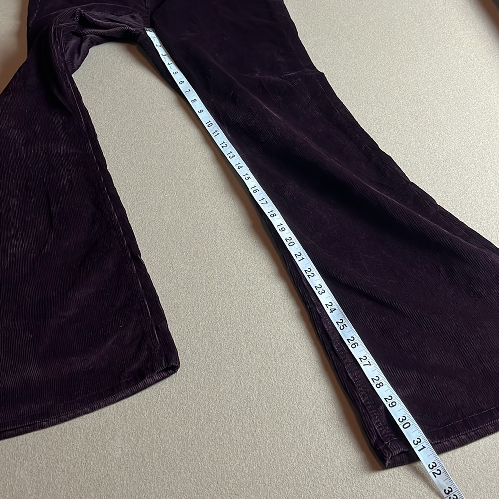 RAG & BONE Casey Corduroy High Rise Flare Jeans in Burgundy - Size 27 - Picture 16 of 16